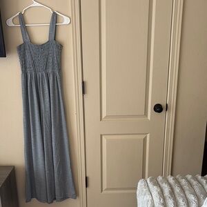 NWOT Gray Sleeveless Flare Wide Leg Jumpsuit Size Small